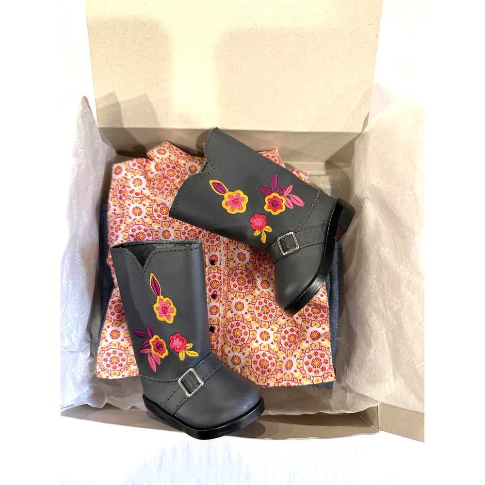 American Girl Saige Parade Outfit Shirt Jeans Boots Belt NIB New In Box - Picture 6 of 14